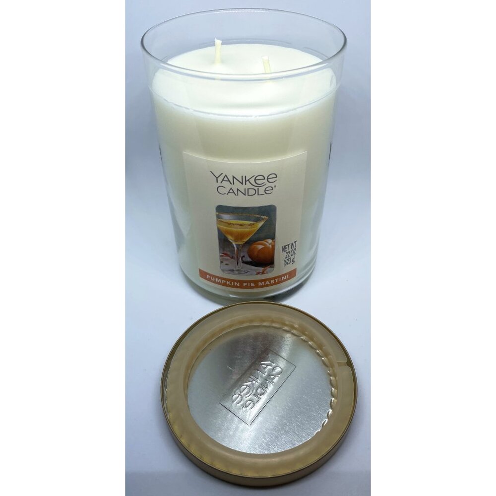 YANKEE CANDLE Pumpkin Pie Martini 22oz Large Jar Tumbler Candle 2-Wick Spice - Picture 6 of 8